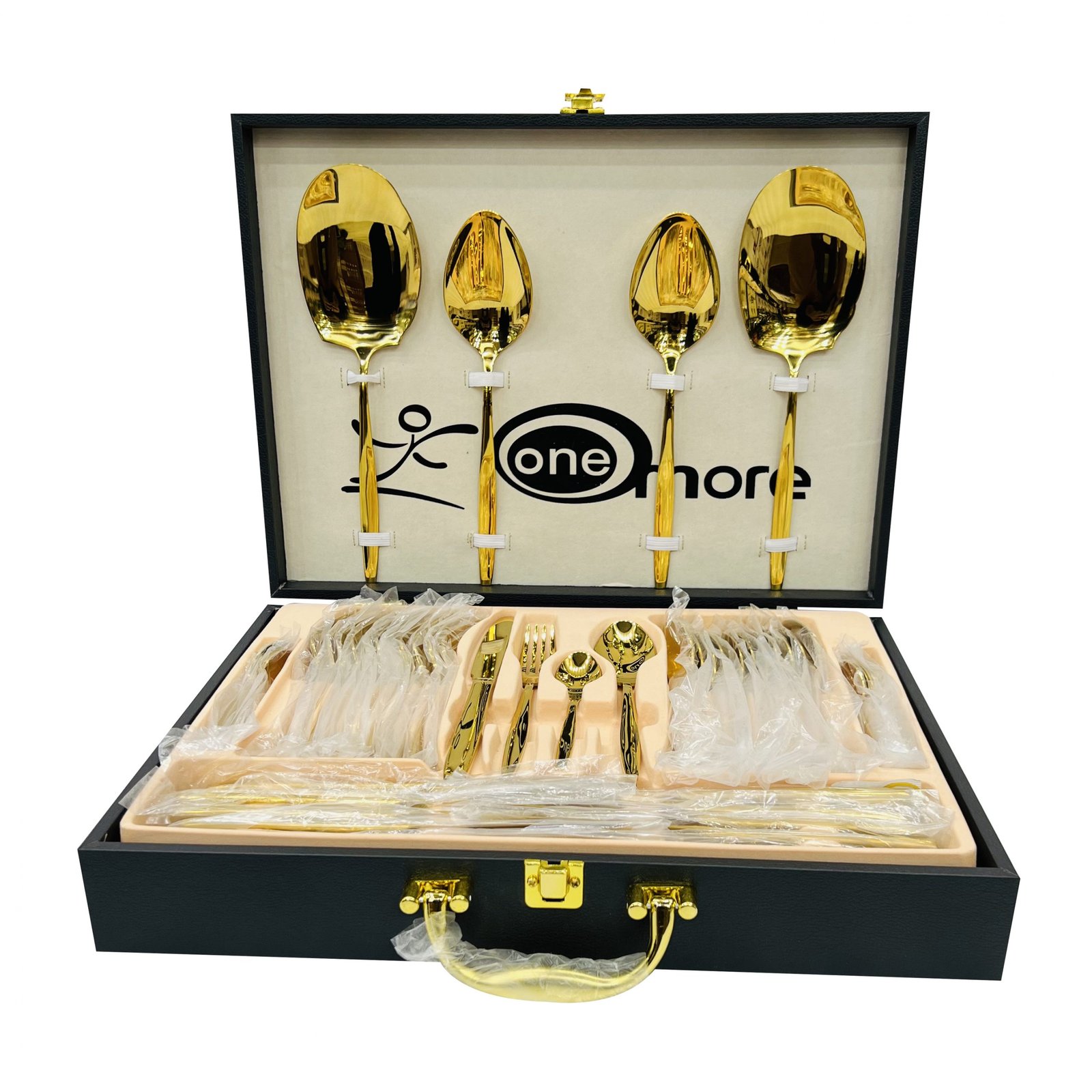 1 Cutlery Set 52Pcs 12 Person Serving Full Gold - Image 1