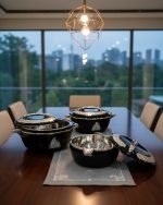 Forever Gold Food Warmer Hot Pot Hot Food Server Round Fancy