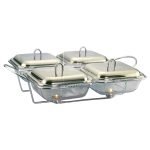 Food Warmer With Glass Dish 4 pcs