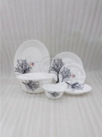 "Midnight Tree" 26-Piece Opalware Dinner Set  Bold. Minimal. Striking. - Image 5