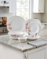 Elegant Floral Square Opal Dinner Set