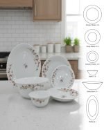 "Blossom Breeze" 26-Piece Opalware Dinner Set Graceful. Elegant. Timeless. - Image 4