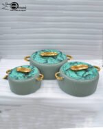 Elegant Marble & Wood Finish 3-Piece Insulated Hotpot Set - Image 11