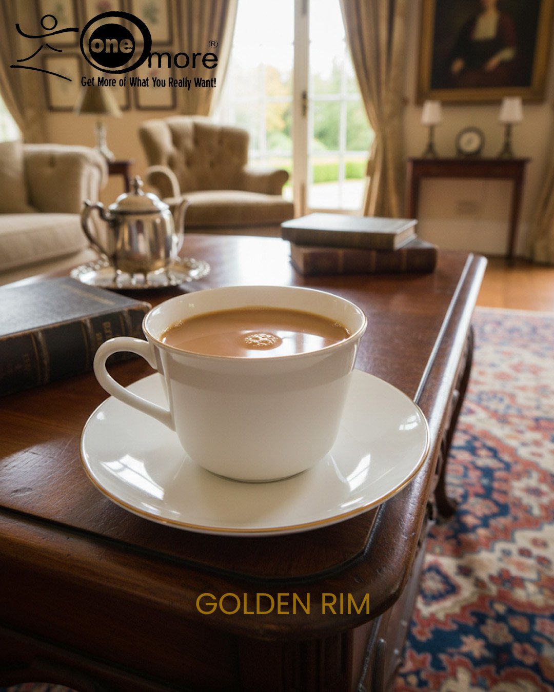 Golden Rim 12-Piece Cup & Saucer Set Golden Rim 12-Piece Cup & Saucer Set