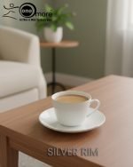 Silver Rim 12-Piece Cup & Saucer Set