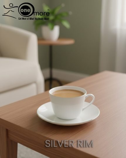 Silver Rim 12-Piece Cup & Saucer Set