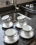 12-Piece Timeless Luxury Lace-Patterned Cup & Saucer Set