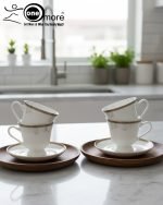 6 CUPS AND 6 SAUCERS SET.