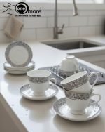 12-Piece Timeless Luxury Lace-Patterned Cup & Saucer Set