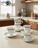 12-Piece Timeless Luxury Lace-Patterned Cup & Saucer Set