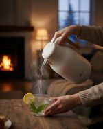 Feenik 2L Premium Vacuum Flask – Glass-Lined Thermal Carafe with Wood-Style Handle & Push-Button Pour for Tea & Coffee (2 Litre) - Image 2