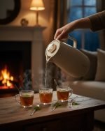 Feenik 2-Liter Premium Thermal Carafe – Glass-Lined Vacuum Flask for Tea & Coffee – Elegant Insulated Jug in Coffee, Grey & White - Image 3