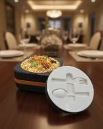 Minimalist Dining Setup with Elegant Food Warmer - Image 11