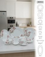 Vintage Rose Opalware Dinner Set - Image 4