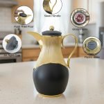 Elegant 1 Litre Thermal Carafe – Gold Trim with Glass Interior