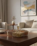 Crystal-Cut Multipurpose Snack Tray with Lid – 4 Section Compartment - Image 2