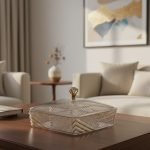 Crystal-Cut Multipurpose Snack Tray with Lid – 4 Section Compartment