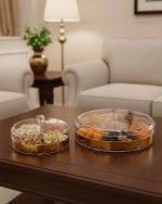 Deluxe Round Dry Fruit & Snack Organizer with Crystal Lid - Image 2