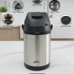 Premium Stainless Steel Airpot Thermos – Vacuum Insulated Pump Flask with Rotating Base for Coffee & Tea (Available in 3L, 3.5L & 4L)