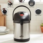 Premium Stainless Steel Airpot Thermos Flask (2.5L & 5L) – Pump Action Vacuum Dispenser for Tea, Coffee & Water