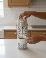 Premium 1.9L Airpot Thermal Flask – Glass Lined Vacuum Thermos with Pump Action – Elegant Mosaic Design for Tea, Coffee & Hot Beverages - Image 3