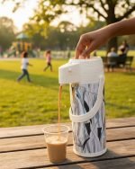 Premium 1.9L Airpot Thermal Flask – Glass Lined Pump Action Thermos for Tea & Coffee – Stylish Abstract Print - Image 2