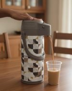 Premium 1.9L Pump Action Airpot Thermos – Geometric Print Thermal Flask with Glass Liner - Image 3