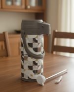 Premium 1.9L Pump Action Airpot Thermos – Geometric Print Thermal Flask with Glass Liner - Image 2