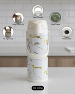 Luxury Marble Series Airpot Thermos – 1.9 Liter Vacuum Flask with Glass Liner & Pump Action (White, Grey, Coffee) - Image 4