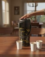 Luxury Marble Series Airpot Thermos – 1.9 Liter Vacuum Flask with Glass Liner & Pump Action (White, Grey, Coffee) - Image 3