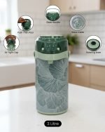 Premium 3-Liter Floral Airpot Thermos Flask – Pump Action Vacuum Dispenser with Glass Liner & Rotating Base (Available in Brown, Blue, Green) - Image 7