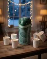 Premium 3-Liter Floral Airpot Thermos Flask – Pump Action Vacuum Dispenser with Glass Liner & Rotating Base (Available in Brown, Blue, Green) - Image 8