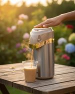 Luxury 3-Liter Stainless Steel & Gold Airpot Thermos – Pump Action Vacuum Flask with Glass Liner & Rotating Base - Image 2