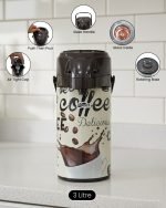 DayDays 3-Liter Premium Airpot Thermos Flask – Glass Lined Vacuum Pump Dispenser with Rotating Base (Available in Coffee, Black & Dark Brown) - Image 7