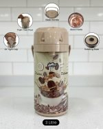 DayDays 3-Liter Premium Airpot Thermos Flask – Glass Lined Vacuum Pump Dispenser with Rotating Base (Available in Coffee, Black & Dark Brown) - Image 4