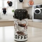 DayDays 3-Liter Premium Airpot Thermos Flask – Glass Lined Vacuum Pump Dispenser with Rotating Base (Available in Coffee, Black & Dark Brown)