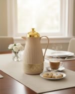 Premium 1-Liter Vacuum Thermos Flask with Glass Liner & Gold Accents – (Available in Dark Grey, Grey, White) - Image 5