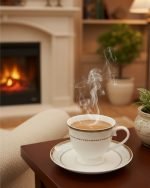 Warmth by the Fireplace Cup Saucers