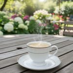 Elegant White Porcelain Cups with Gold Trim