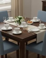 Elegant White Porcelain Cups with Gold Trim - Image 2