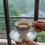 Modern Silver-Patterned Tea Cups Set