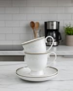 Elegant Porcelain Cup and Saucer Set - Image 3