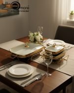 Luxury Black & Gold Ceramic Chafing Dish Set - 3 Sizes