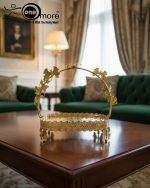 Luxury Gold-Plated Floral Serving Tray