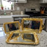 Luxury 3-Piece Silver & Gold Serving Tray Set