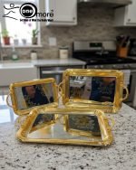 Luxury 3-Piece Silver & Gold Serving Tray Set