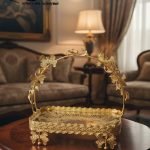 Luxury Gold-Plated Floral Serving Tray