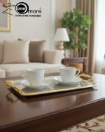 Luxury 3-Piece Silver & Gold Serving Tray Set