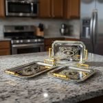 Luxury 3-Piece Silver & Gold Serving Tray Set