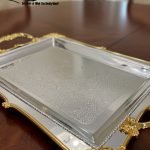 Luxury 3-Piece Silver & Gold Serving Tray Set